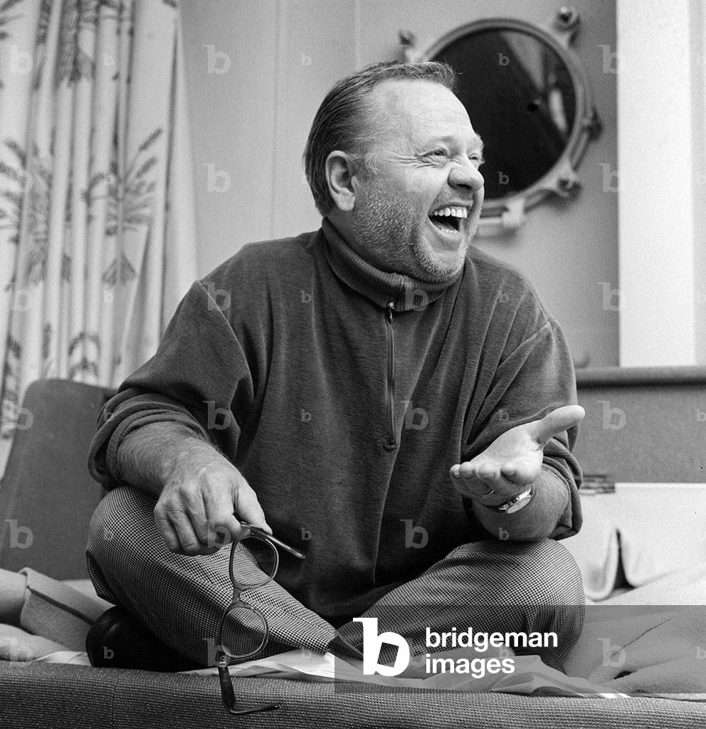 Mickey Rooney On the USS United States at Le Havre, France, August 1963 (b/w photo)