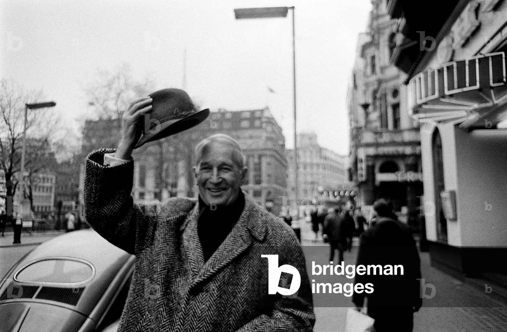 Maurice Chevalier Actor - Feb 1968 arrives for a Press Conference at the Lincoln Room at the Savoy Hotel