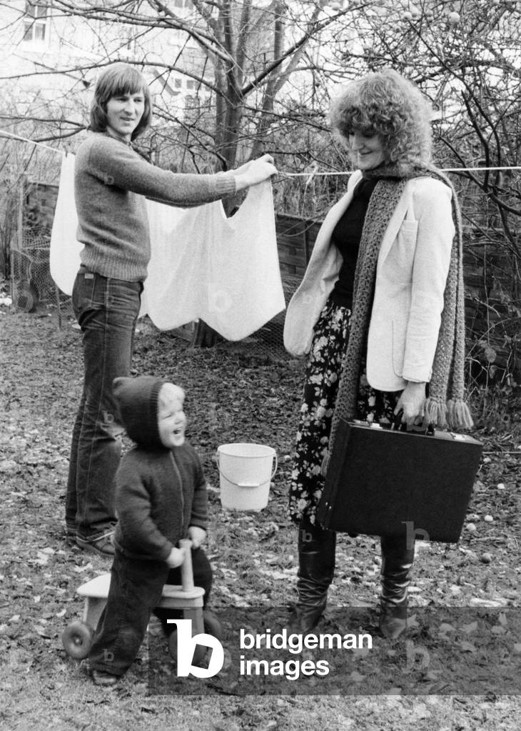 The Fullmans - left to right - Peter, Jody aged two and breadwinner Mum Paula. March 1979