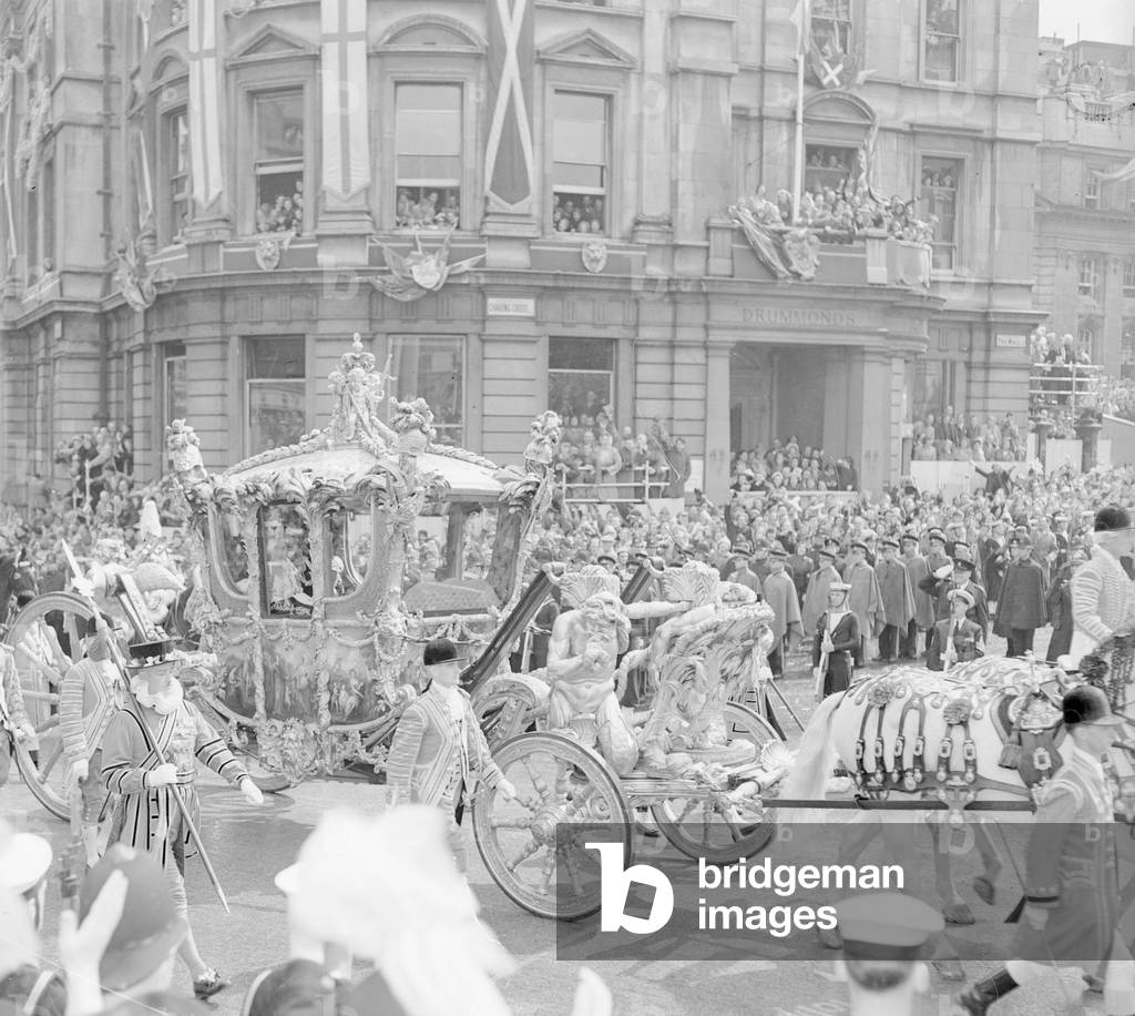 Queen Elizabeth II Coronation June 1953 (b/w photo)