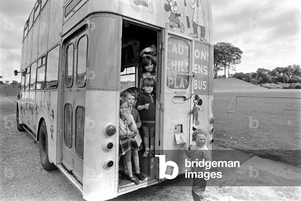 Northern Ireland Belfast August 1972. One of the five Play Buses that help bring a little happiness to the children caught up in the troubles. August 1972 72-9485-003