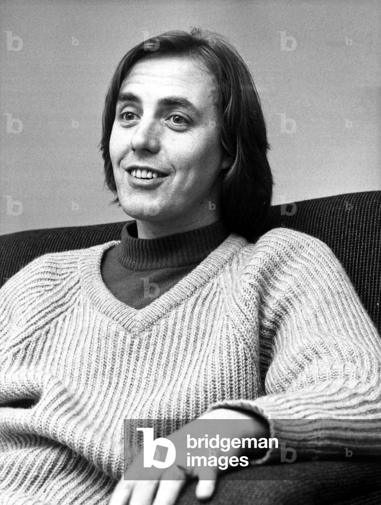 Disc Jockey Simon Dee pictured here after his release from Brixton Prison. Dee was in prison for non payment of motoring fines, February 1973 (b/w photo)