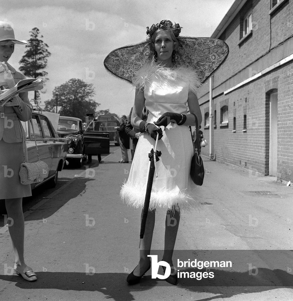 Ascot Racing Fashion, June 1966 (b/w photo)