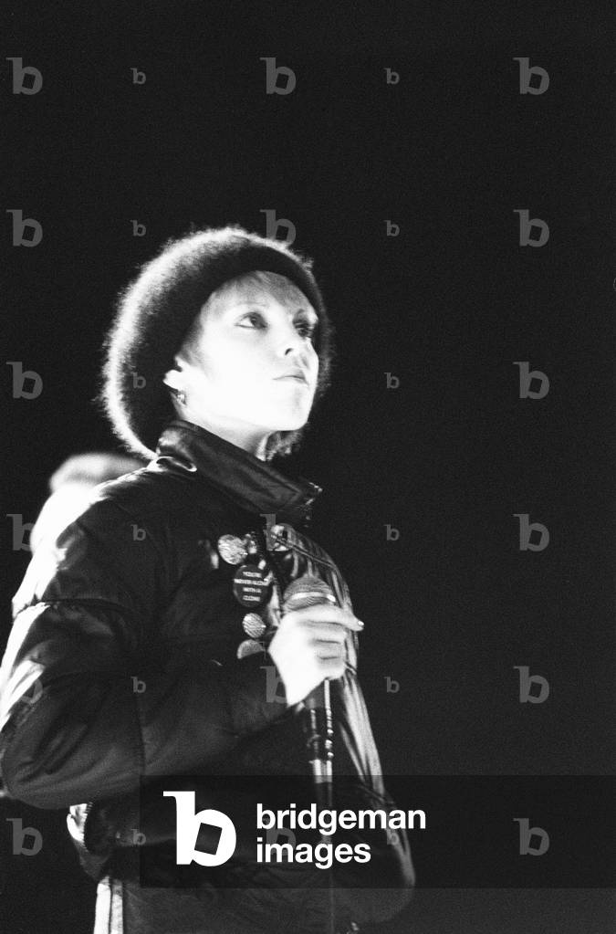Pat Benatar, singer, pictured in concert at The Hexagon, Reading, October 1980.
