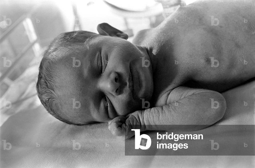 A baby seen here at the premature baby unit at the Miners hospital in Cardiff. November 1969