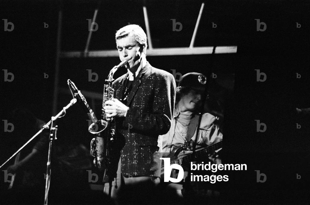 Boomtown Rats in concert at the Odeon, Birmingham, 19th October 1979 (b/w photo)