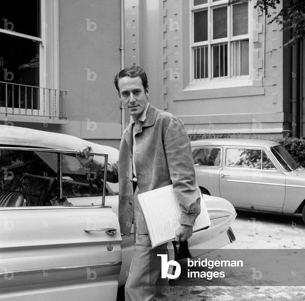 Band leader, John Barry, of the John Barry Seven musical group arrives for a recording session at Avenue Road Studios, 23rd September 1962.