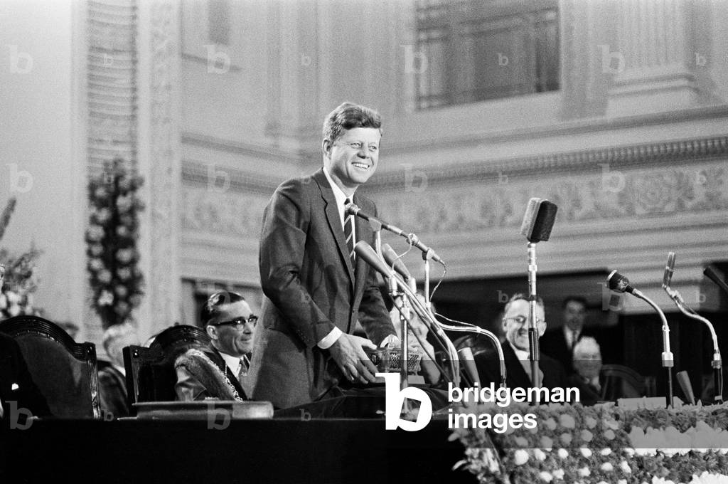 The visit of American President John F Kennedy to Ireland. July 1963 (b/w photo)