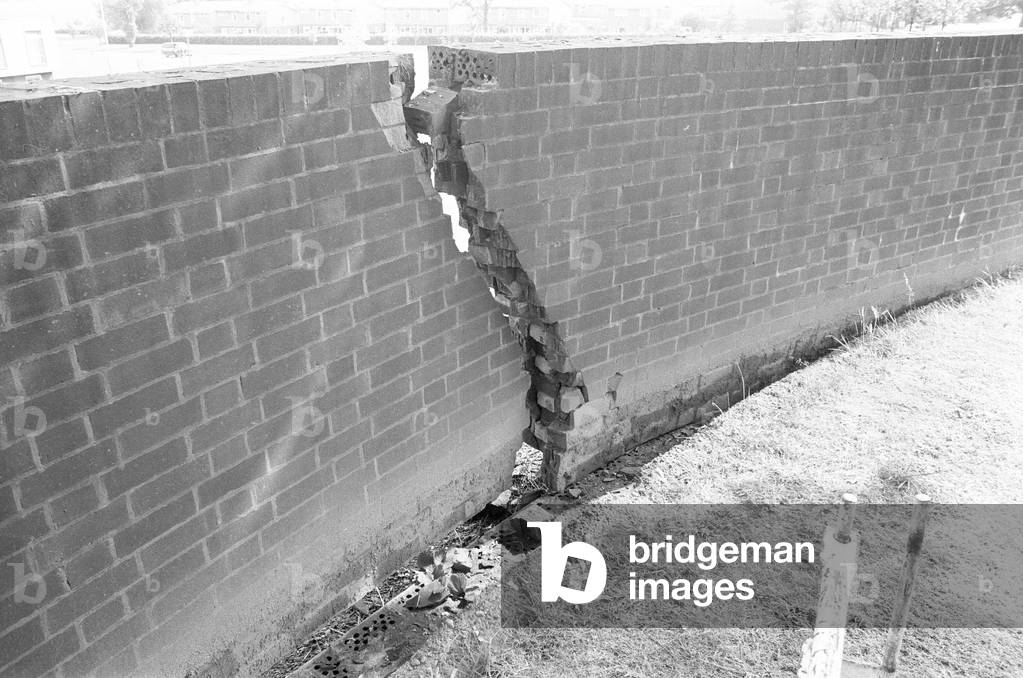 Don Powell, drummer with Slade, was badly injured in a serious car crash in Wolverhampton, in which his girlfriend Angela Morris was killed, 4th July 1973 (b/w photo)