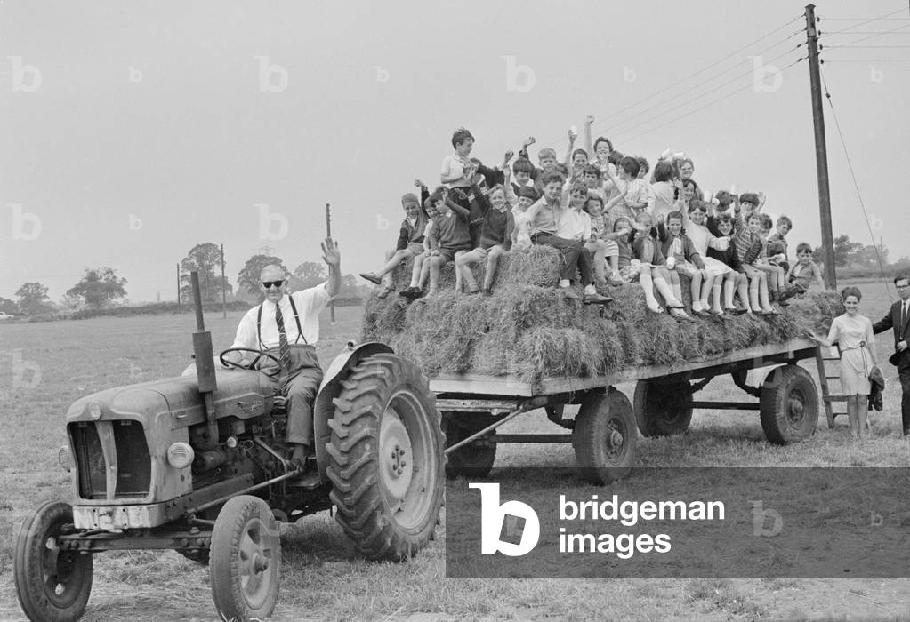 Schoolchildren paid an educational visit to Mr Harold Green's 300-acre dairy farm at Walsgrave, Coventry.