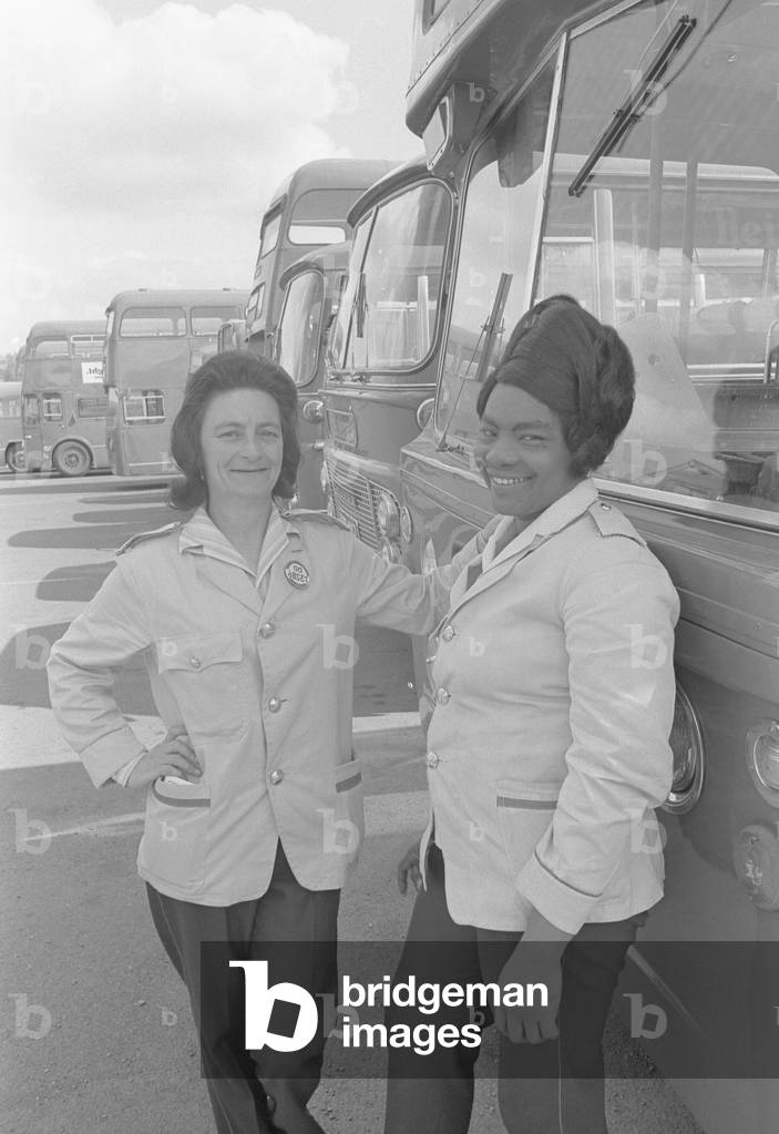 There are no jokes about women drivers from the two latest recruits on a Midland Red driving course in Leamington - for they are women. They are the first of a group of 10 bidding to become the first women to earn their place behind the wheel at the Leamington garage. Miss Althea Litwinski. and Miss Alma Watkis have both been conductresses with the company for a number of years, and have now decided to exchange their ticket machines for the driving wheel. Miss Litwinski, of Avenue Road, Leamington, explained: 
