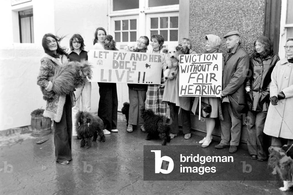 Dogs evicted. Mrs. Fay Hughes. January 1975