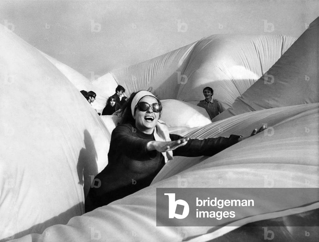 Brighton visitor Barbara Coleridge having a bouncing time on sunday. May 1968