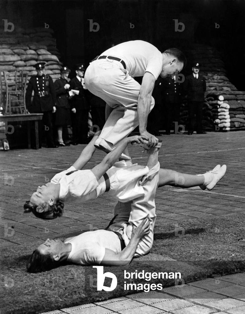 Military agility team giving demonstration. June 1942