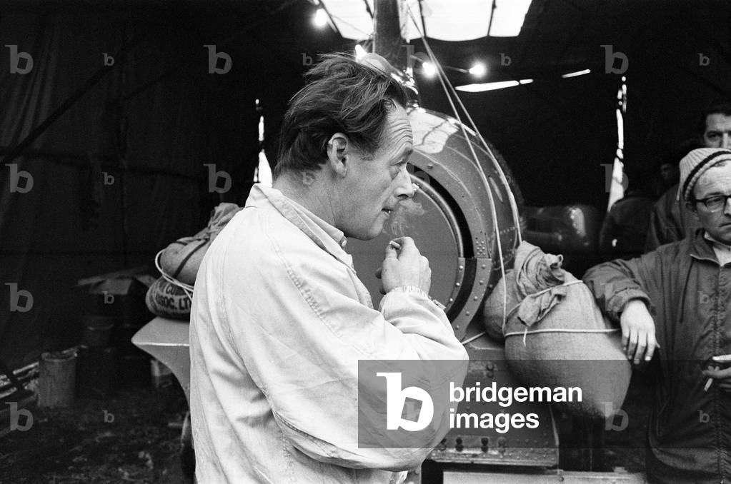 Donald Campbell takes 'Bluebird' on Coniston Water for the first time. 4th November 1966.