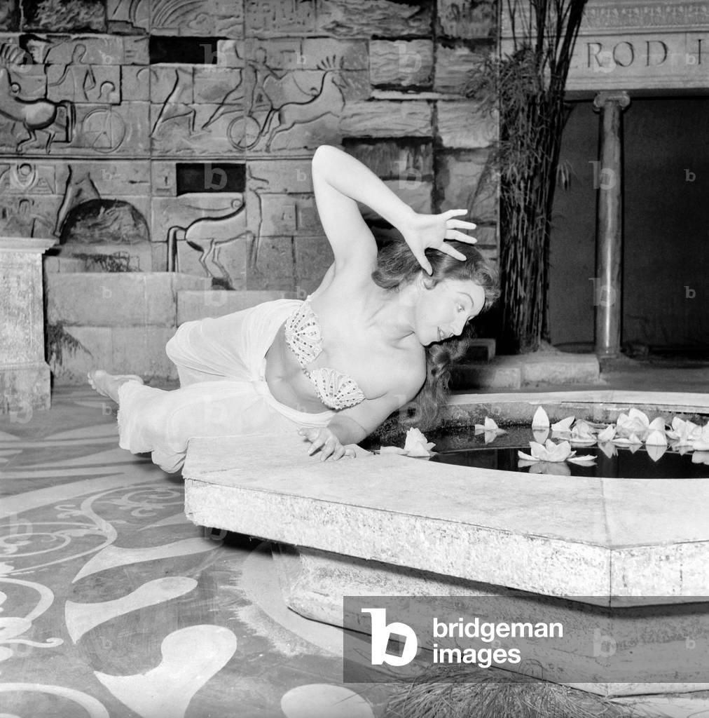 Actress Helga Pilarczyk seen here playing Salomi, September 1957 (b/w photo)