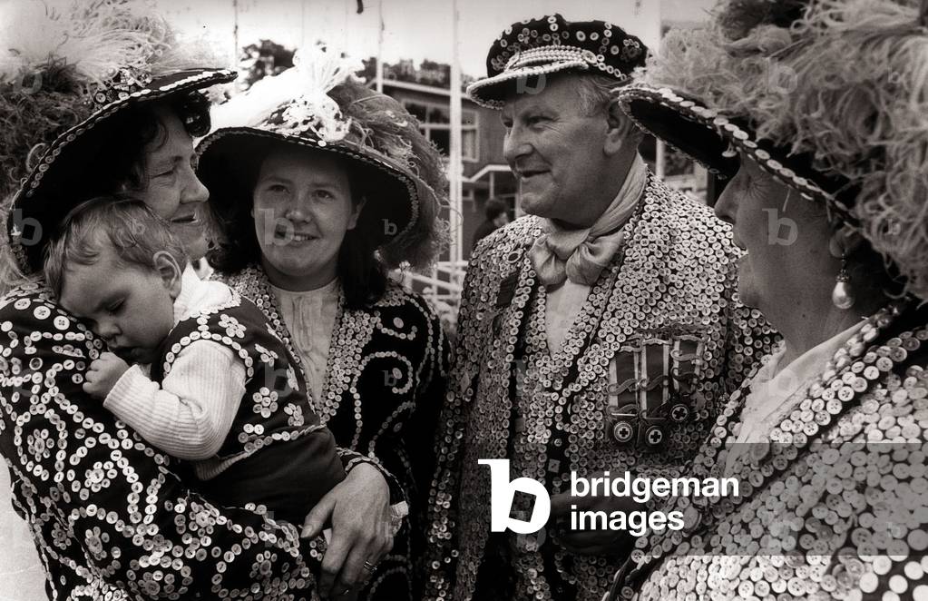 Pearly Kings and Queens, July 1970 (b/w photo)