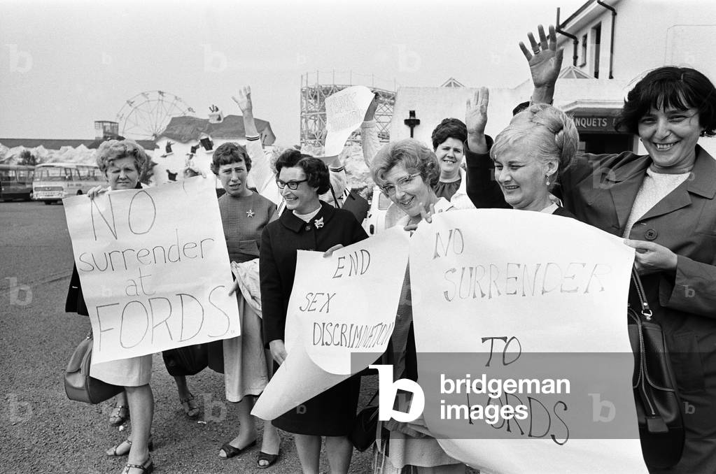 Women sewing machinists strike action, June 1968