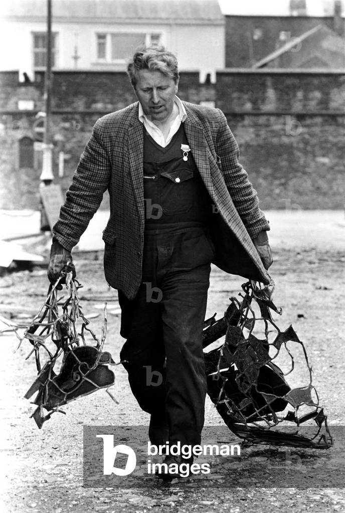 Northern Ireland June 1972. The scene at the Londonderry Guildhall after a bomb had blown the building up. June 1972 72-6505-002