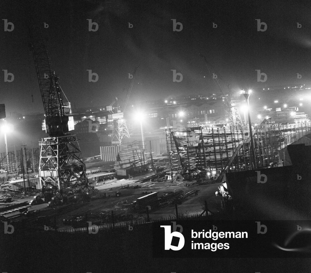 Shipbuilding Yard, Sunderland, 1st November 1971 (b/w photo)