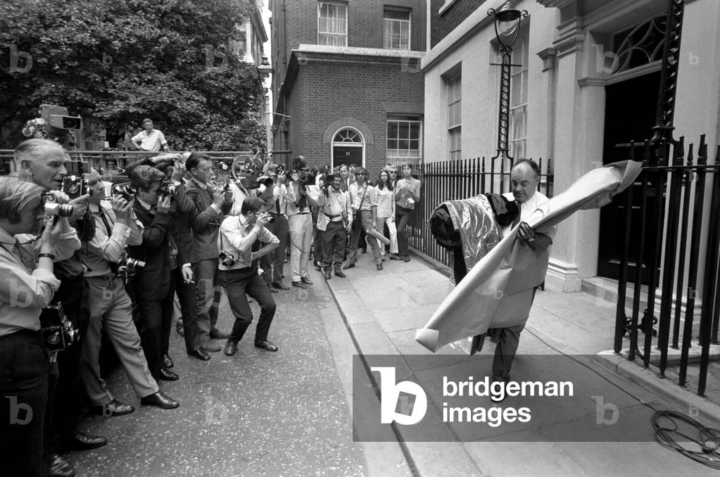 Moving day in Downing Street: A removal van moved into the front of No 10, stopped and then moved on to No 11 where Mr Roy Jenkins was waiting to move out. June 1970