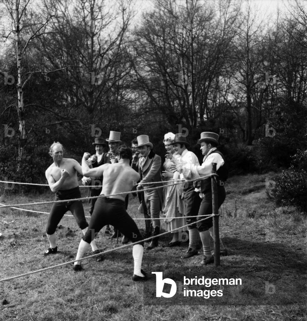 Bare knuckle fighting on Hampstead Heath today. April 1953 D1883-004