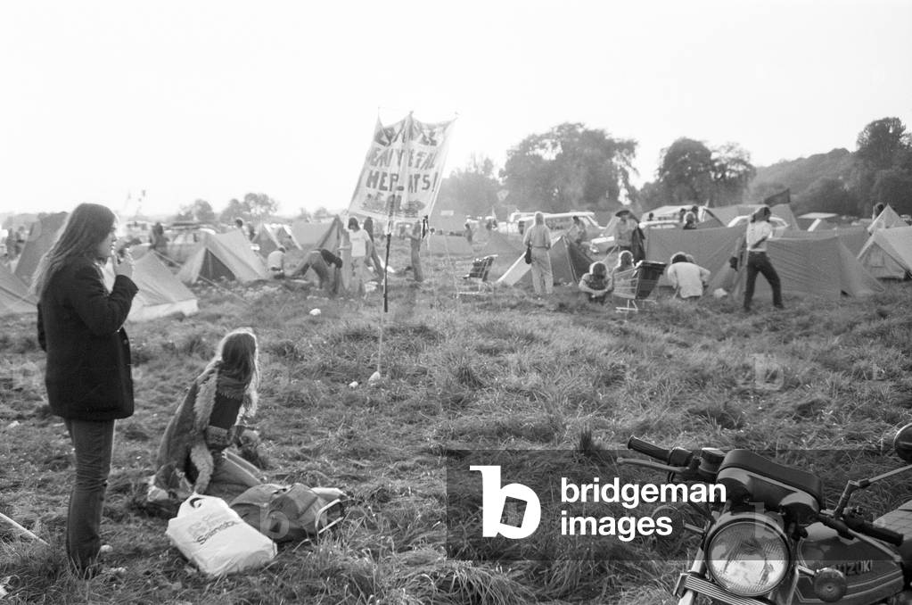 Festival goers at the 20th National Rock Festival, taking place 22nd to 24th August, at Richfield Avenue, Reading, August 1980.