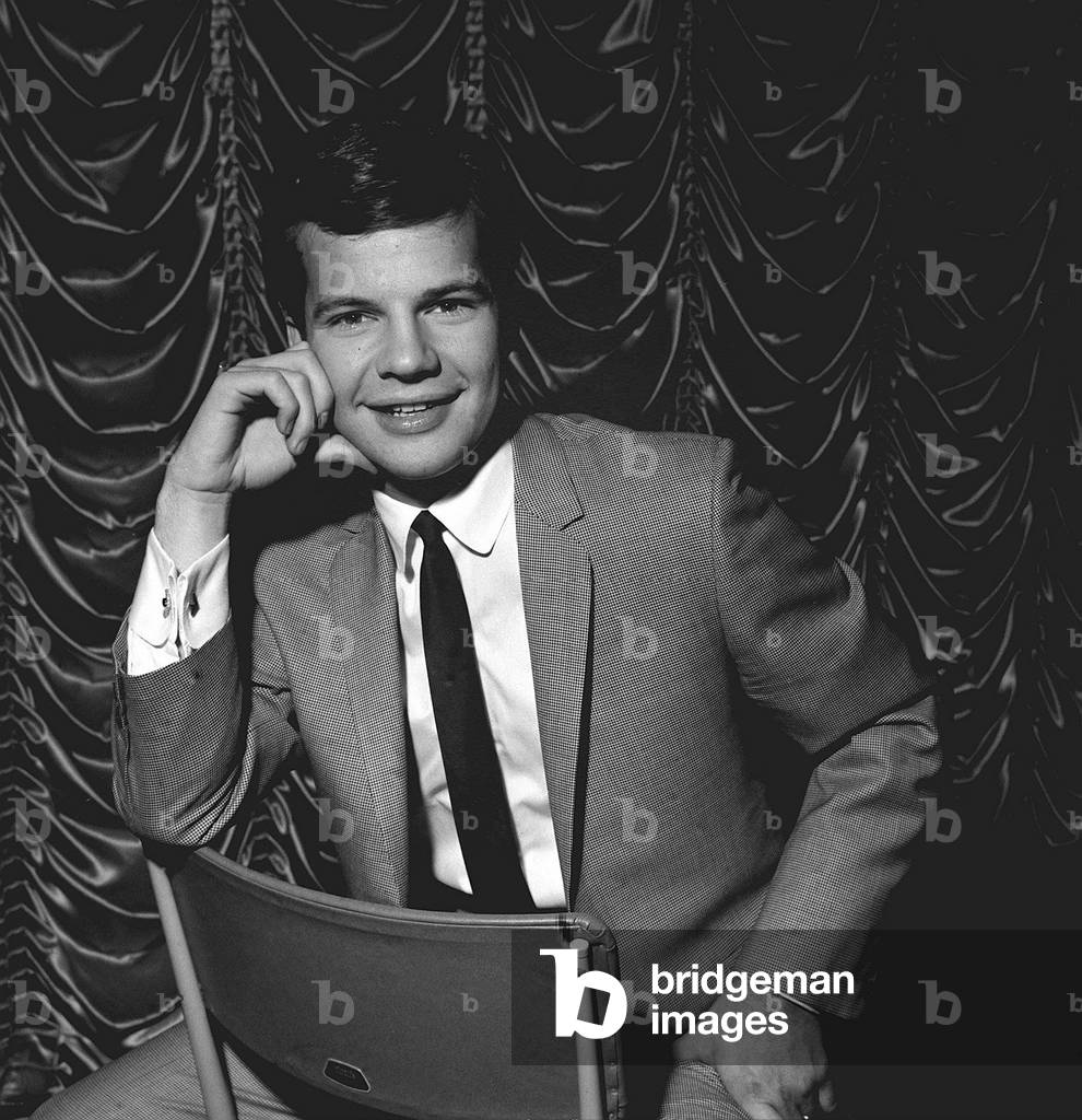 American Pop Singer Bobby Vee photographed on a visit to London, 25th February 1964 (b/w photo)