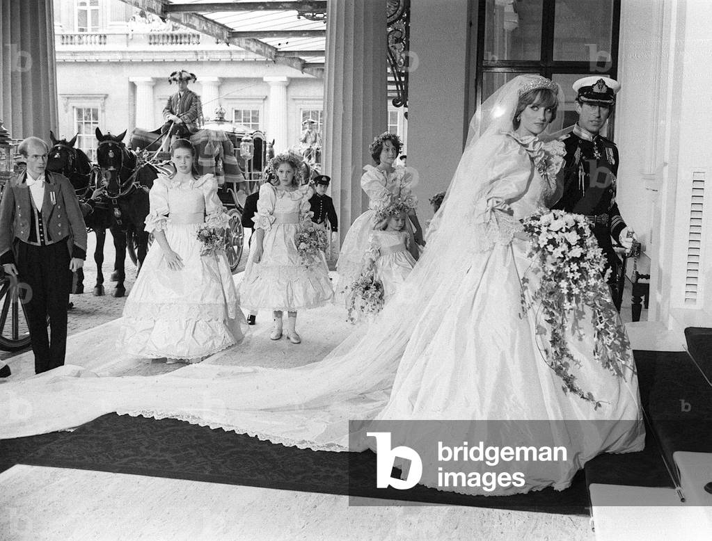 Prince Charles and Princess Diana return from St Paul's cathedral, July 81 
after their wedding at St Pauls Cathedral