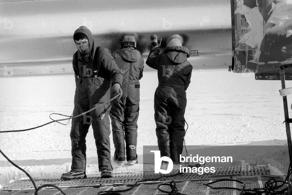Prudhoe Bay Alaska, April 1977 (b/w photo)