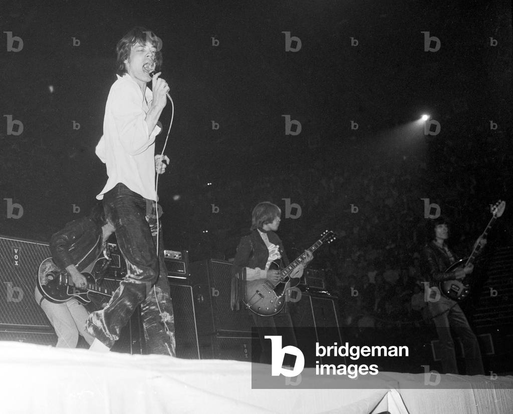 Rolling Stones performing at the NME Poll Winners Concert on 12th May 1968 (b/w photo)