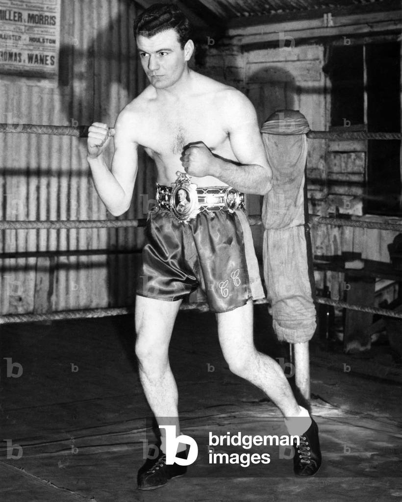 Cliff Curvis, of Swansea. The British Welter-Weight Champion Boxer. March 1953 (b/w photo)