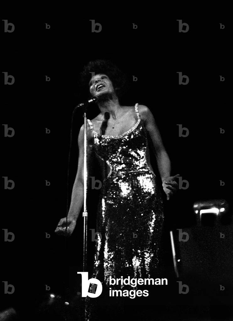 Shirley Bassey performing on stage in concert at Newcastle City Hall 30th April, 1971
