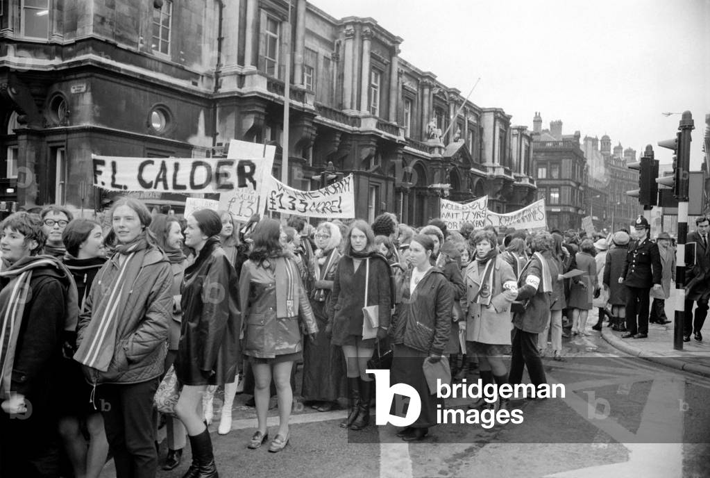 Demonstrations: Student teachers march through Liverpool centre in support of the teacher's strike and pay claim. December 1969