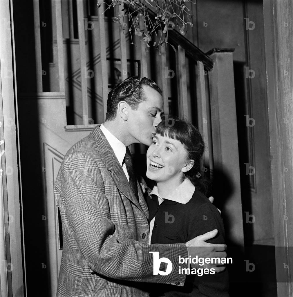 Mistletoe. Actor Barry Sinclair and Sally Lewis seen here in a scene from the play 