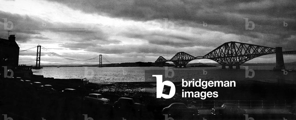 Forth Railway Bridge in Scotland - October 1964
Forth Road Bridge in the distance.