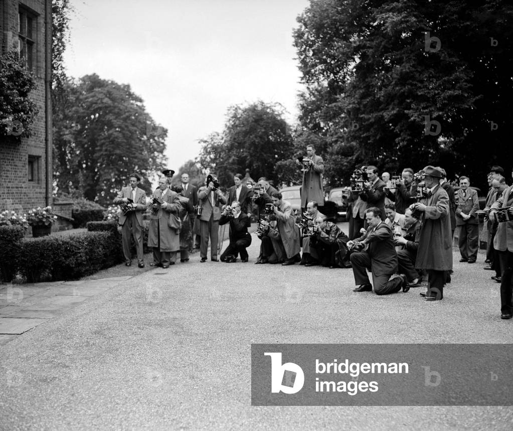 Winston Churchill sees French Premier, Mendes-France at Chatwell after failure of E.D.C Conference. August 1954.