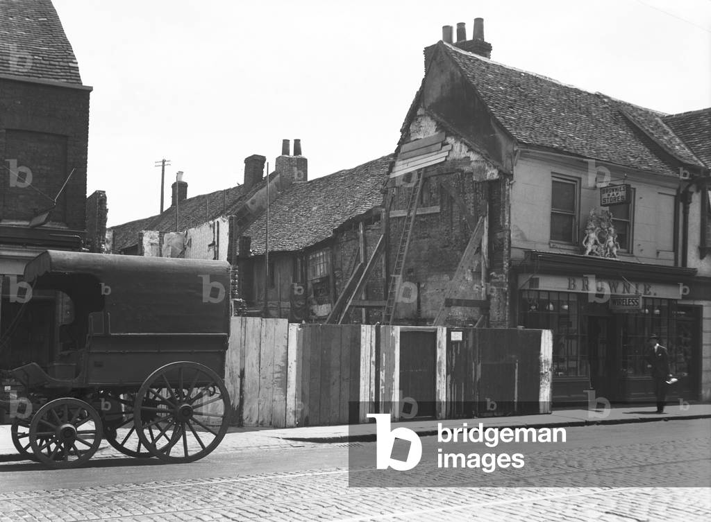 Uxbridge High Street, near Belmont Road, following the demolition of the Lion Inn. London, c. 1931 (b/w photo)