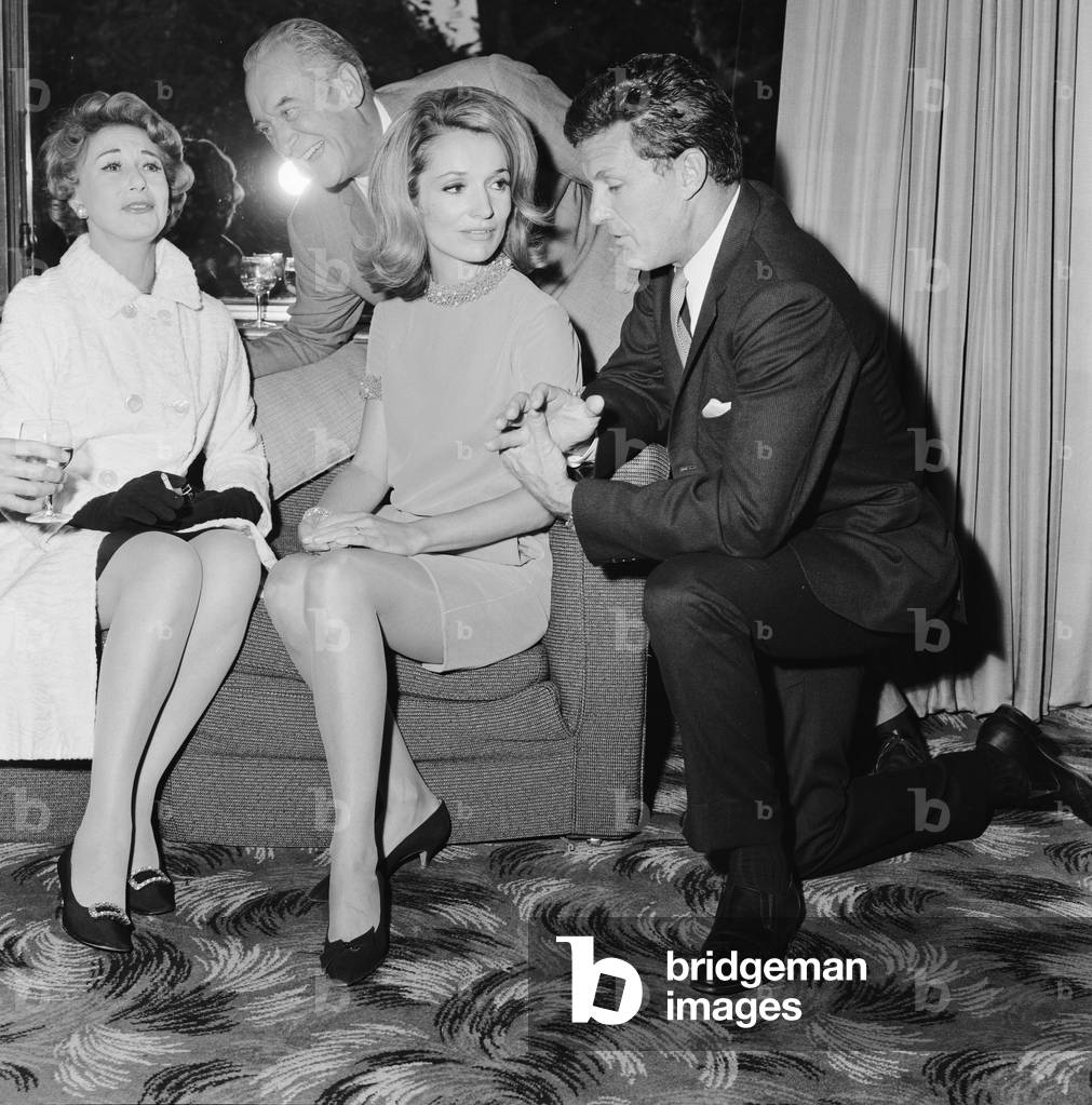 Lee Bouvier, actress & sister of Jacqueline Kennedy Onassis, pictured at The Savoy Hotel in London 19th September 1967 (b/w photo)