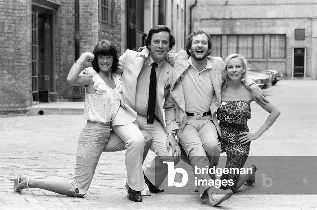 BBC Autumn Schedule Photo-call, 13th July 1981. Terry Wogan, Isla St Clair, Kenny Everett and Pamela Stephenson.