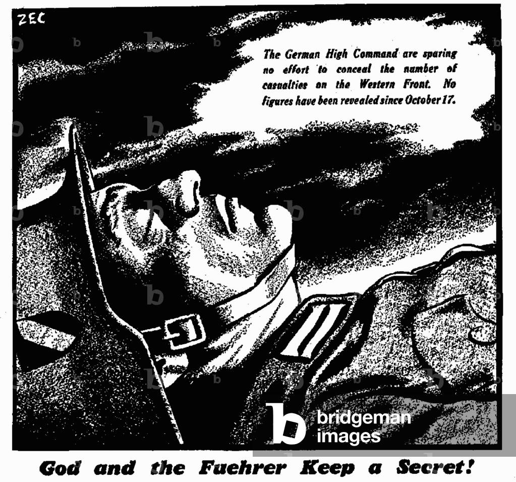 God and the Fuehrer Keep a Secret! 6th January 1940 (b/w illustration)