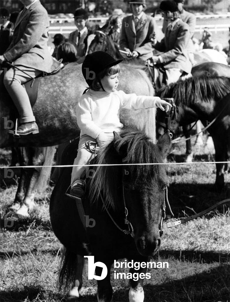 Animals - Children and Horses. September 1964 (b/w photo)