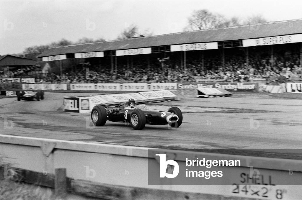 Goodwood International Race Meeting, Easter Monday. The race in progress. 19th April 1965 (b/w photo)