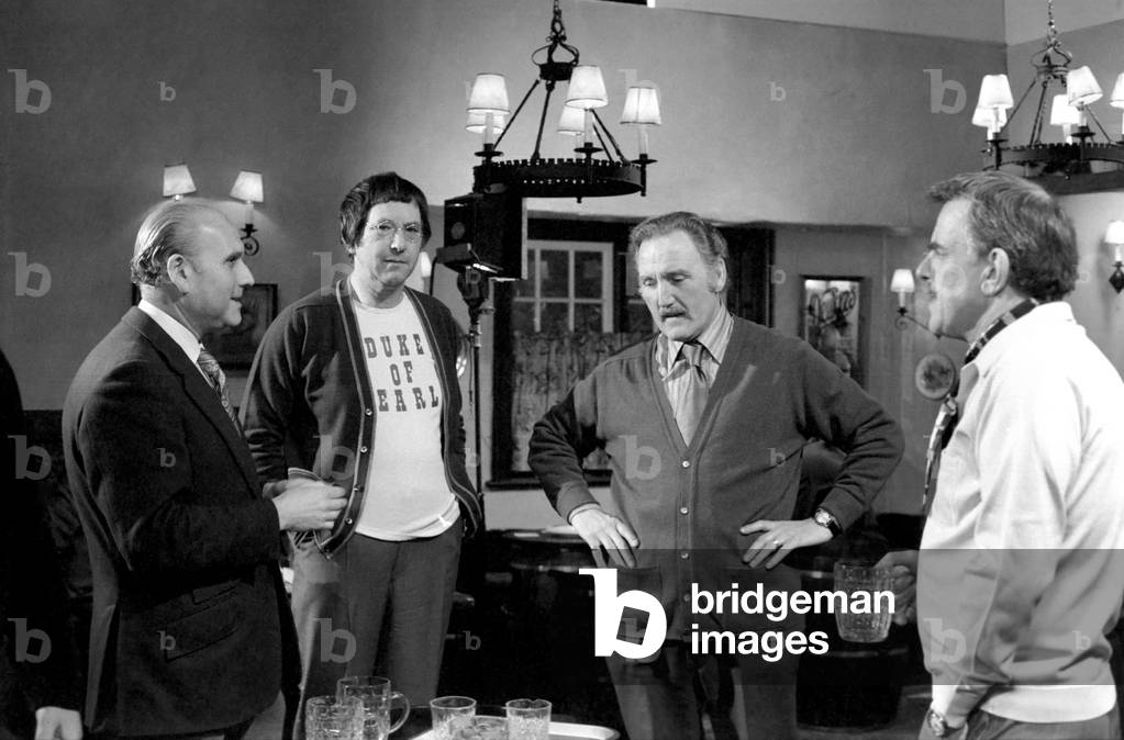 Carry on Behind now in production at Pinewood Studios, 22nd March 1975 (b/w photo)