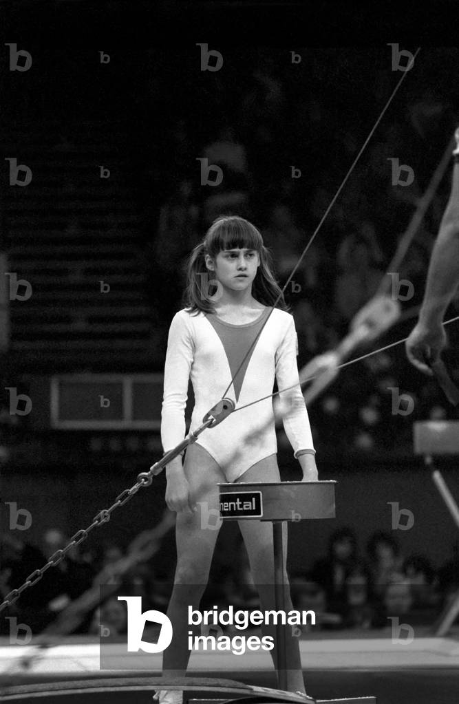 Nadia Comaneci competing in 