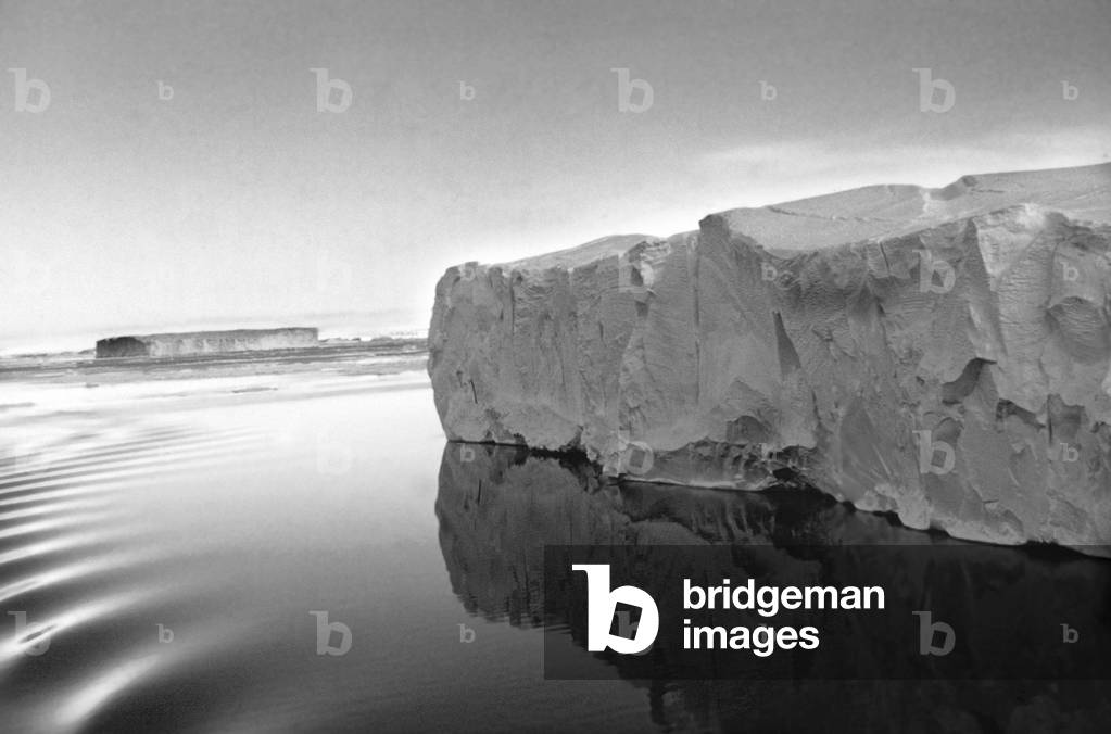 Antarctica Iceberg in the ocean cold ice snow freezing, 1956 (b/w photo)