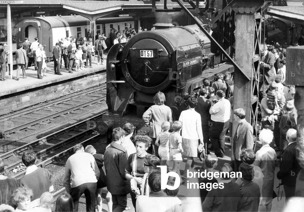 The Britannia class locomotive Oliver Cromwell which hauled the last steam train into Carlisle on 12th August 1968