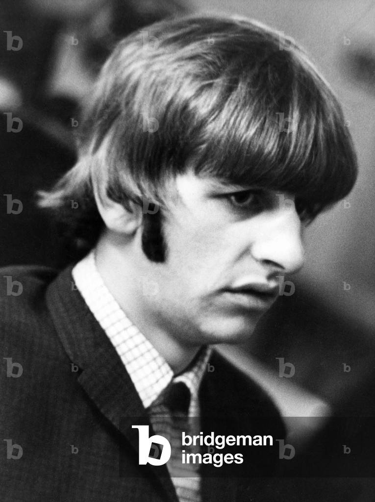 Beatles drummer Ringo Starr. Circa 1966 (b/w photo)
