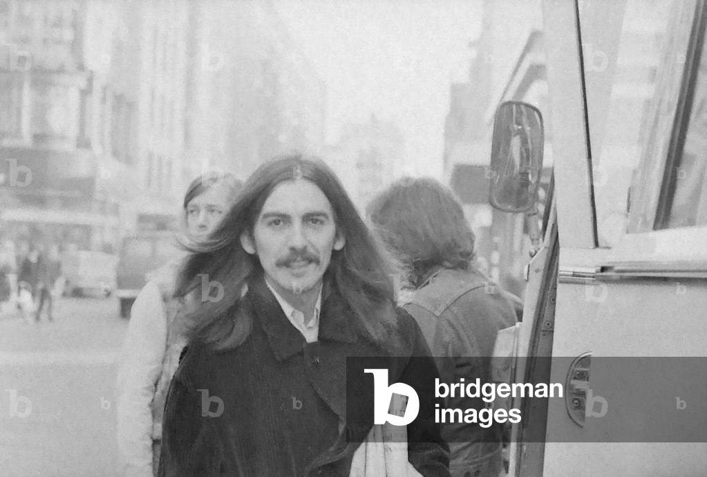 George Harrison in Birmingham City Centre before performing at the Town Hall.
3rd December 1969
