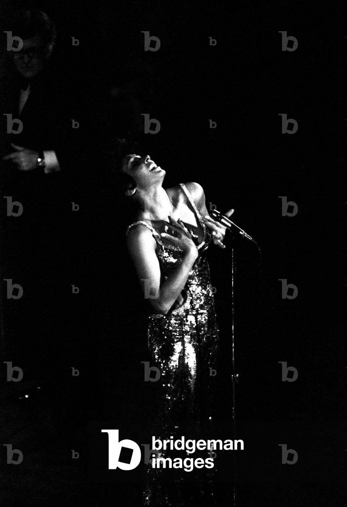 Shirley Bassey performing on stage in concert at Newcastle City Hall 30th April, 1971